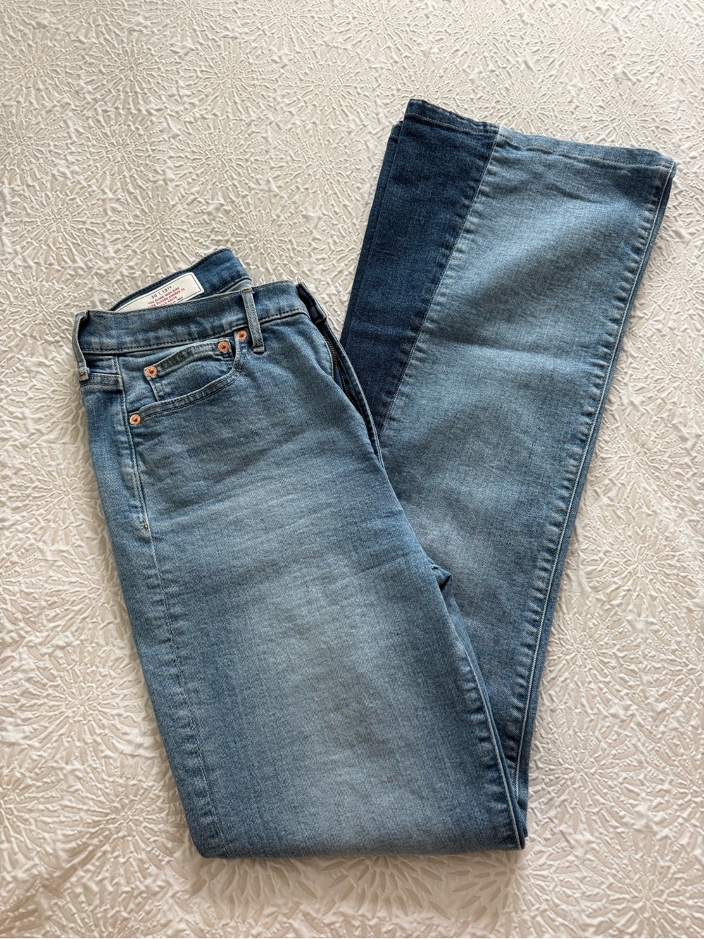 GAP Women's Two-Tone Flare Leg Jeans